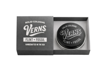 Flint + Fossil solid cologne